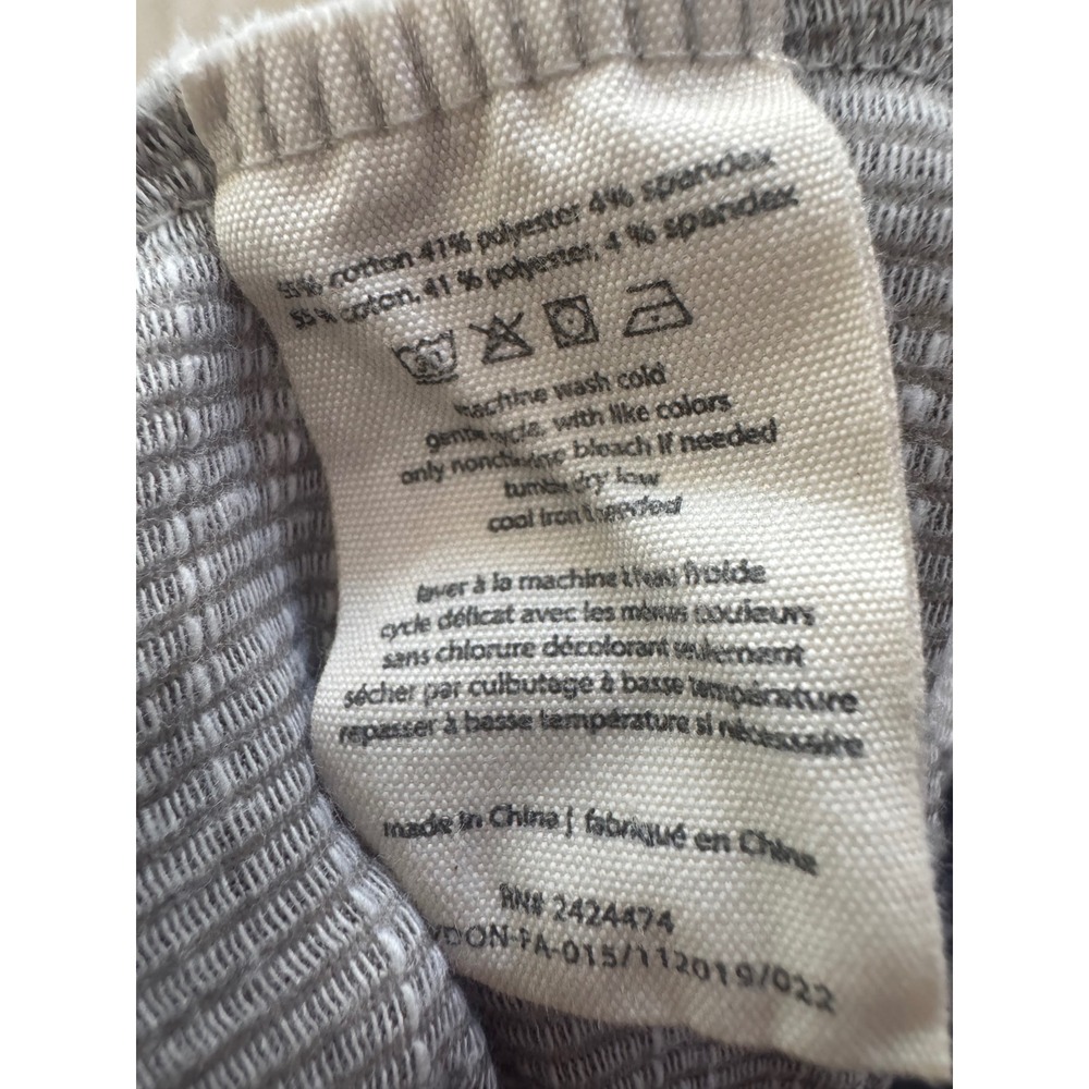 Donni Striped Rib Cardigan Grey White Open Front Pocket OSFA Lightweight Knit - Picture 6 of 7